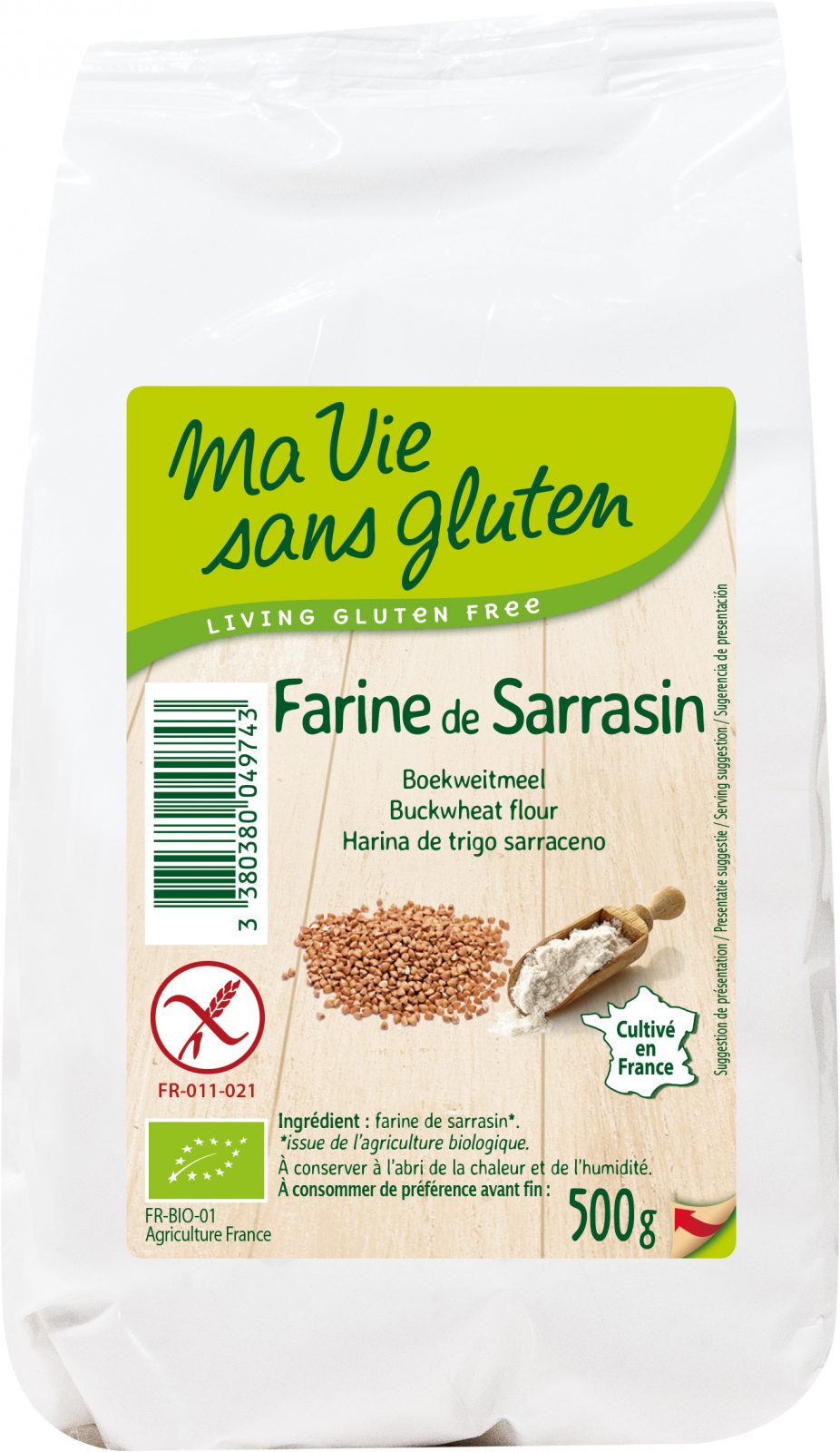 Ma vie sans gluten – Farines – Farine de sarrasin 500 g - Ma Vie