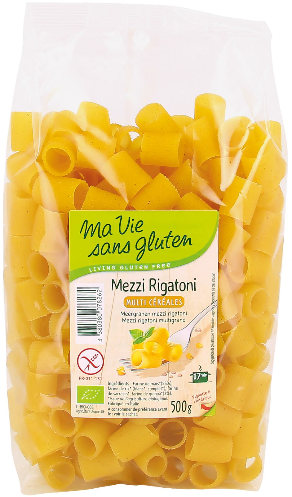 Ma vie sans gluten – Pâte – Mezzi Rigatoni multi céréales – 500g - Ma Vie  Sans Gluten