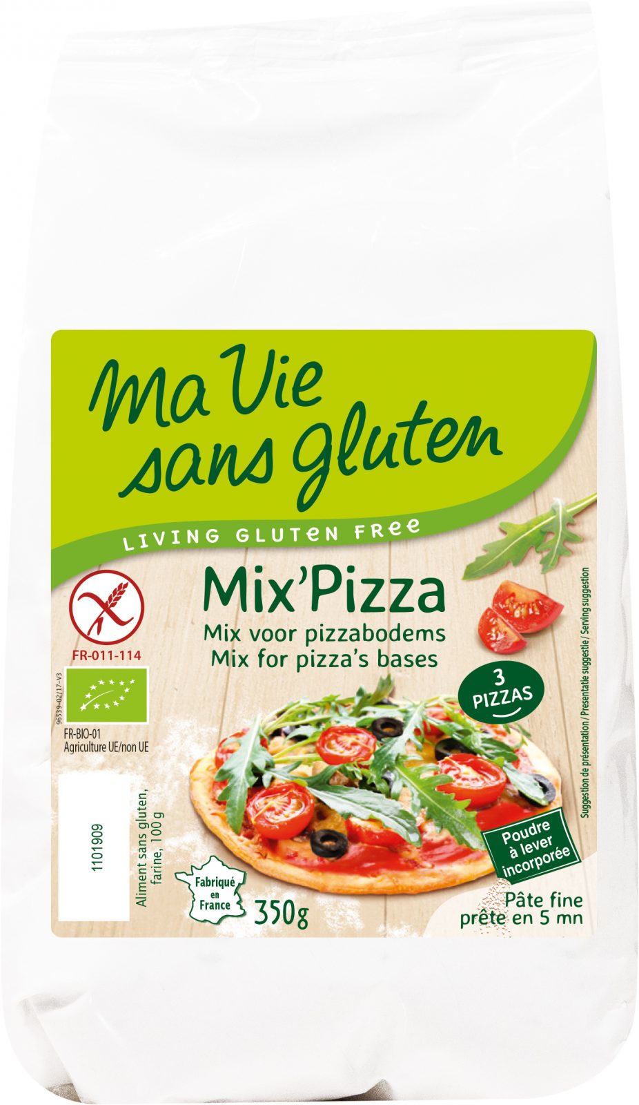 Ma vie sans gluten – Mix Pizza Bio – 350 g - Ma Vie Sans Gluten