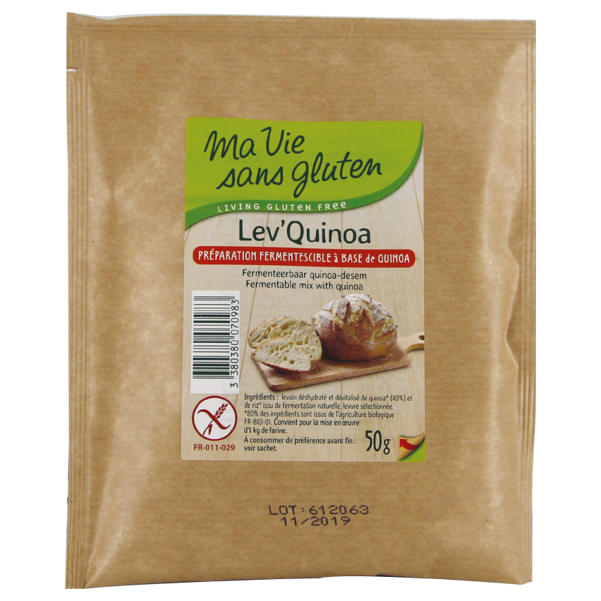 MVSG – Panification – aides à la panification – Lev'Quinoa 50g - Ma Vie Sans  Gluten
