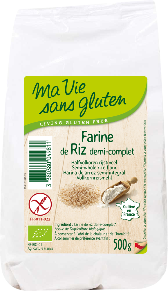 Farine de riz blanche bio - 500g, Ma Vie sans Gluten